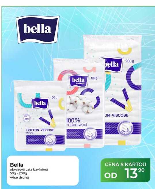 Bella obvazová vata bavlněná 50g - 200g 