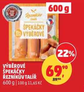 VÝBĚROVÉ ŠPEKÁČKY ŘEZNÍKŮV TALÍŘ, 600 g  