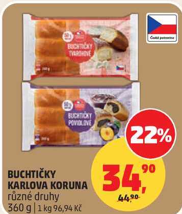BUCHTIČKY KARLOVA KORUNA různé druhy, 360 g