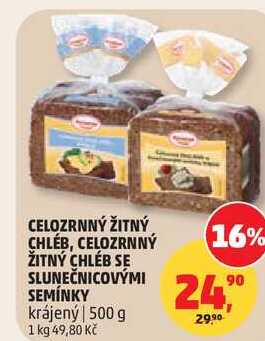 CELOZRNNÝ ŽITNÝ CHLÉB, 500 g