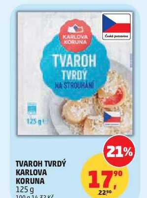 TVAROH TVRDÝ KARLOVA KORUNA, 125 g 