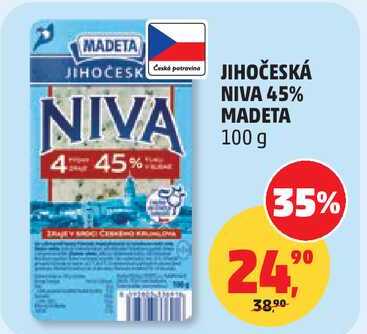 JIHOČESKÁ NIVA 45% MADETA, 100 g