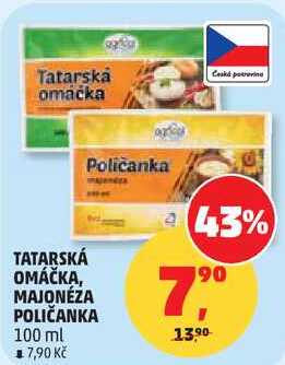 TATARSKÁ OMÁČKA, MAJONÉZA POLIČANKA, 100 ml 