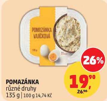POMAZÁNKA VAJÍČKOVÁ různé druhy, 135 g