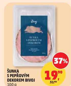 ŠUNKA S PEPŘOVÝM DEKOREM BIVOJ, 100 g