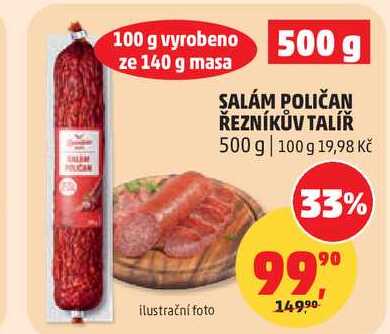 SALÁM POLIČAN ŘEZNÍKŮV TALÍŘ, 500 g