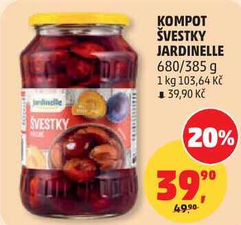 KOMPOT ŠVESTKY JARDINELLE, 680/385 g