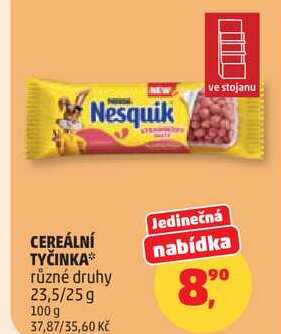 CEREÁLNÍ TYČINKA různé druhy, 23,5/25 g