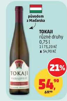 TOKAJI různé druhy, 0,75 l