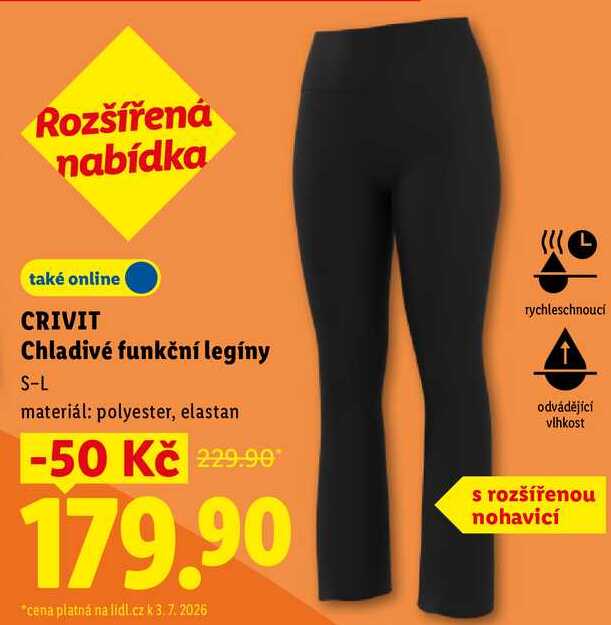 CRIVIT Chladivé funkční legíny