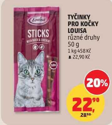 TYČINKY PRO KOČKY LOUISA různé druhy, 50 g