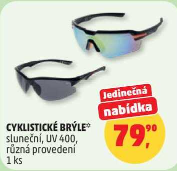 CYKLISTICKÉ BRÝLE sluneční, UV 400, různá provedení, 1 ks  
