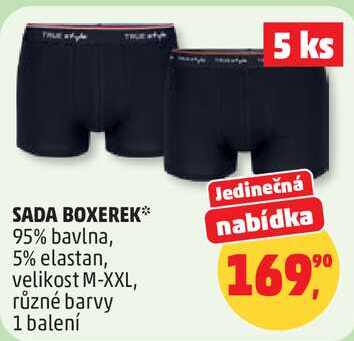 SADA BOXEREK 95% bavlna, 5% elastan, velikost M-XXL, různé barvy, 1 balení
