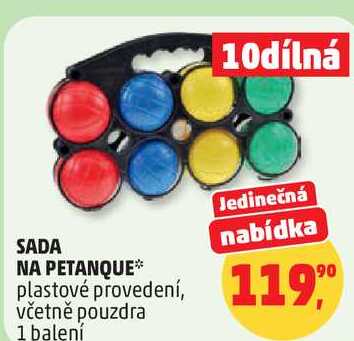 SADA NA PETANQUE plastové provedení, včetně pouzdra, 1 balení  