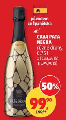 CAVA PATA NEGRA různé druhy, 0,75 l