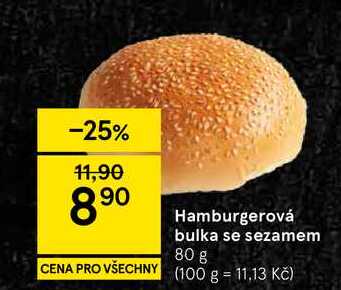 Hamburgerová bulka se sezamem, 80 g