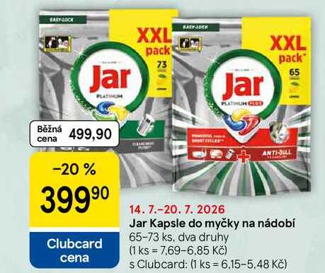 Jar Kapsle do myčky na nádobí, 65-73 ks