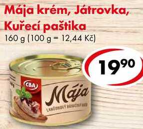 Mája krém, Játrovka, Kuřecí paštika, 160 g