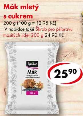 Mák mletý s cukrem, 200 g   v akci