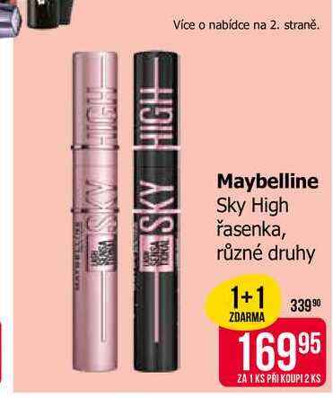 Maybelline Sky High řasenka, různé druhy 