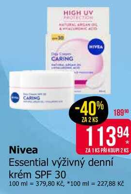 Nivea Essential výživný denní krém SPF 30 50ml