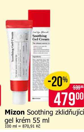 Mizon Soothing zklidňující gel krém 55 ml