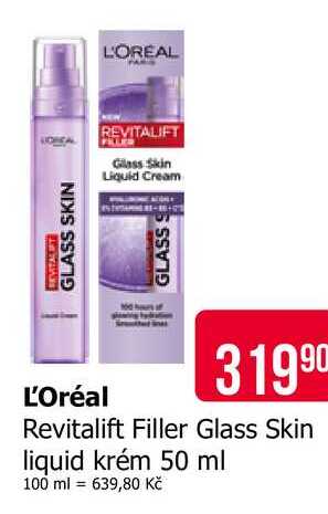 L'OREAL Revitalift Filler Glass Skin liquid krém 50 ml