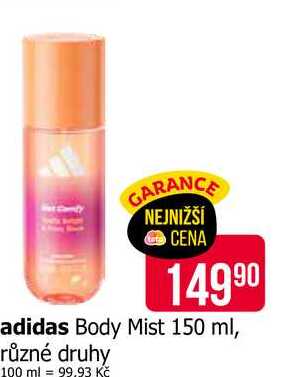 adidas Body Mist 150 ml, různé druhy 