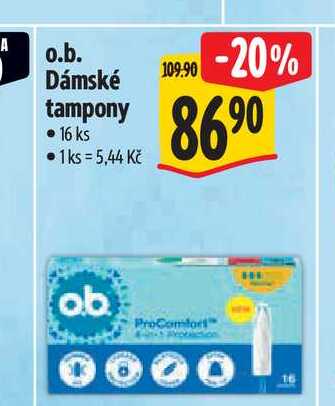 o.b. Dámské tampony 16 ks