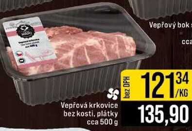 Vepřová krkovice bez kosti, plátky cca 500 g  