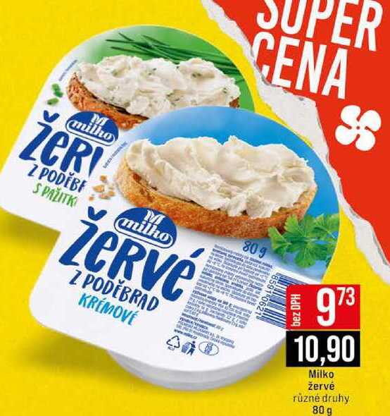 Milko žervé různé druhy 80 g 
