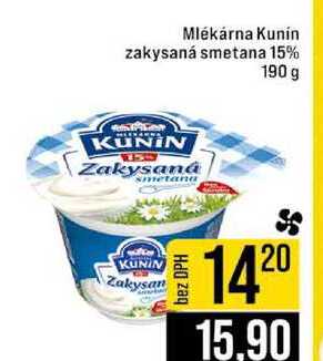 Mlékárna Kunin zakysaná smetana 15% 190 g