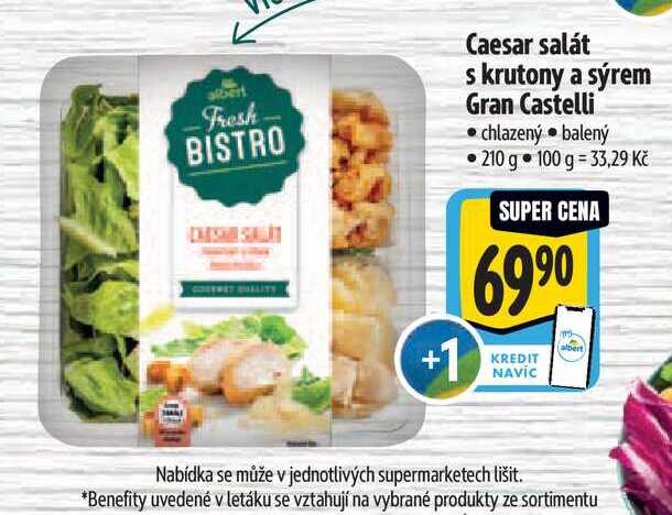  Caesar salát s krutony a sýrem Gran Castelli  210 g