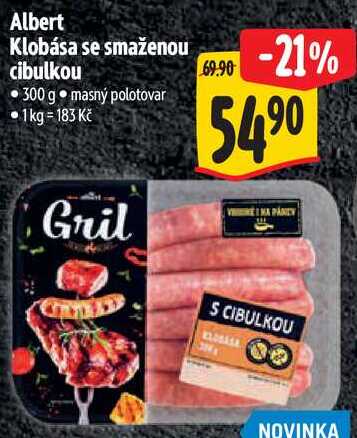 Albert Klobása se smaženou cibulkou, 300 g 