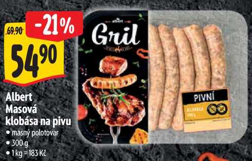 Albert Masová klobása na pivu, 300 g
