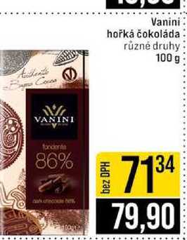 Vanini hořká čokoláda různé druhy 100 g