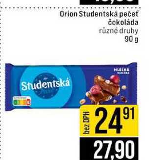 Orion Studentská pečeť čokoláda různé druhy 90 g