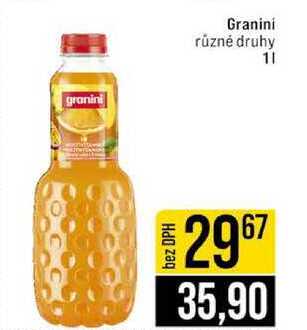 Granini různé druhy 1l