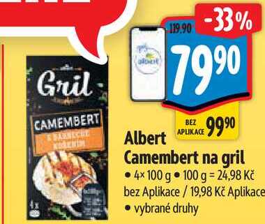 Albert Camembert na gril, 4x 100 g