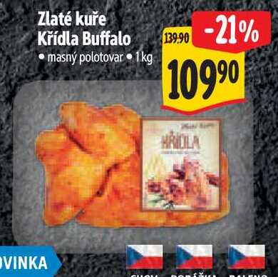 Zlaté kuře Křídla Buffalo, 1 kg