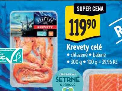 Krevety celé, 300 g
