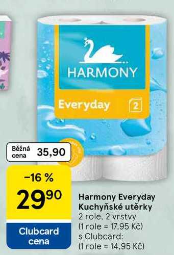 Harmony Everyday Kuchyňské utěrky, 2 role. 2 vrstvy