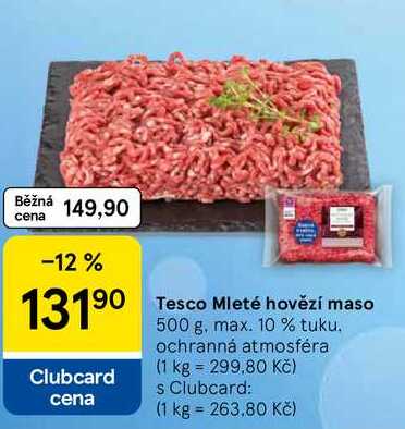Tesco Mleté hovězí maso, 500 g