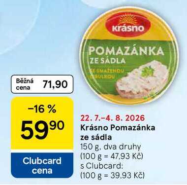 Krásno Pomazánka ze sádla, 150 g