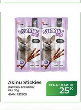 Akinu Stickies pamlsky pro kočky 6ks 30g