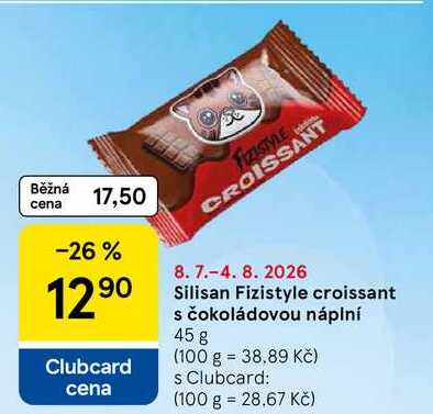 Silisan Fizistyle croissant s čokoládovou náplní, 45 g