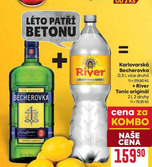 Karlovarská Becherovka 0,51 + River Tonic originál 2l