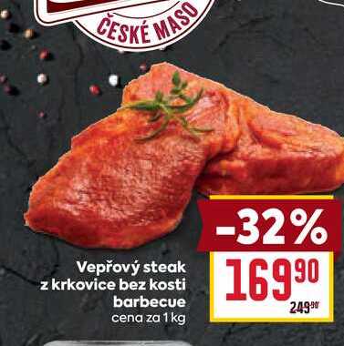 Vepřový steak z krkovice bez kosti barbecue
