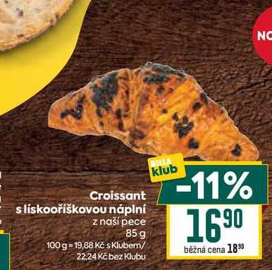 Croissant s lískooříškovou náplní z naší pece 85 g