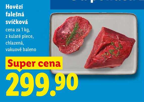 Hovězí falešná svíčková, cena za 1 kg